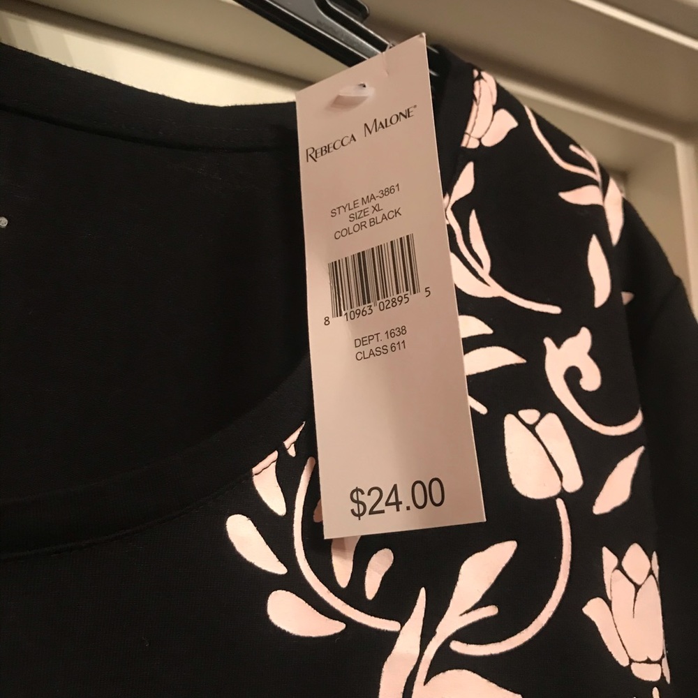 🚨NWT XL Rebecca Malone Floral top - Picture 2 of 3